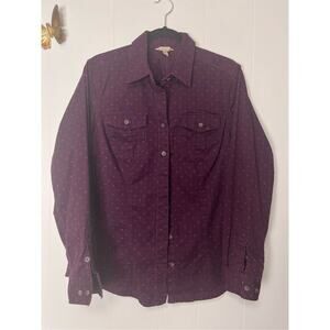Duluth Trading Co. Purple Button Up Women’s M